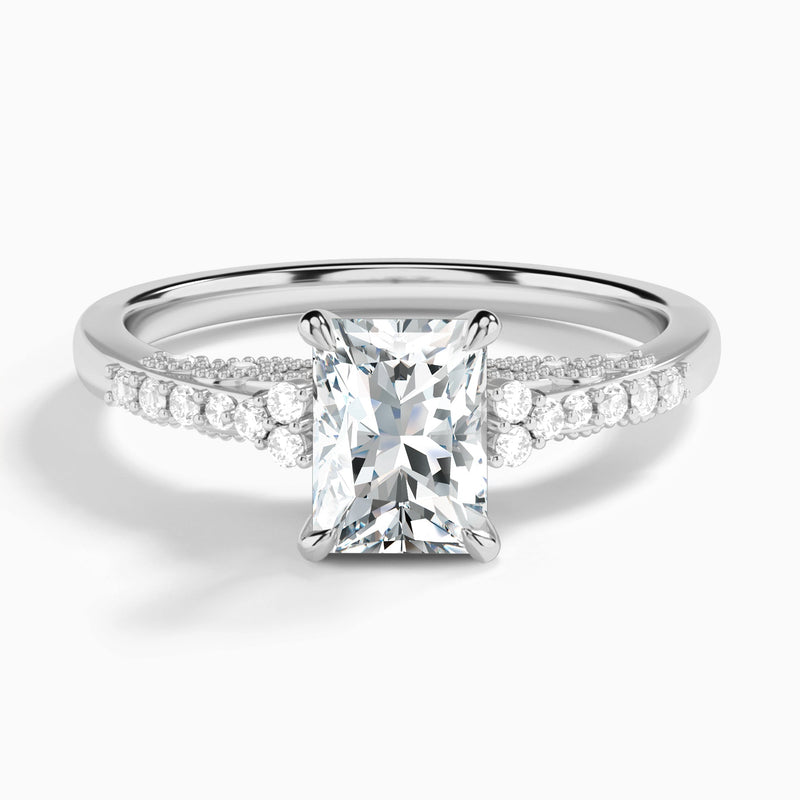 Radiant Joy Lab Grown Diamond Engagement Ring In 14K White Gold - Lucenjuri