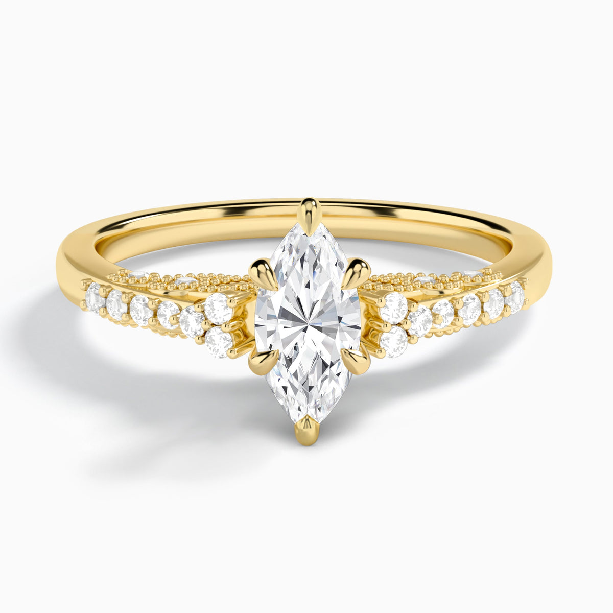 Marquise Joy Lab Grown Diamond Engagement Ring In 18K Yellow Gold - Lucenjuri