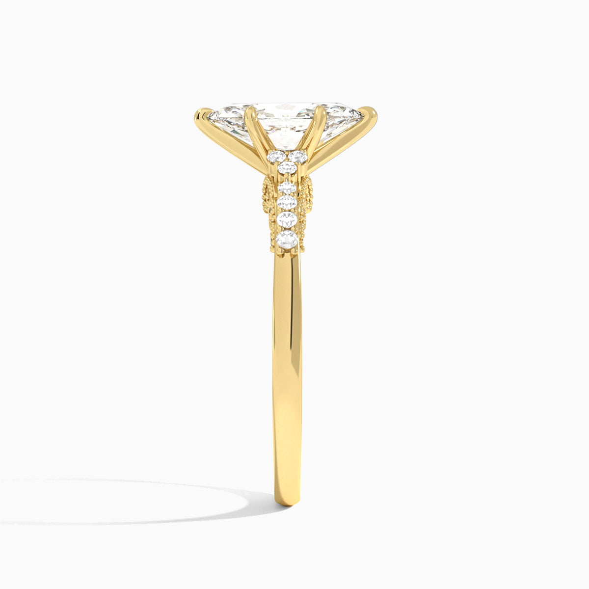 Marquise Joy Lab Grown Diamond Engagement Ring In 18K Yellow Gold, Side View