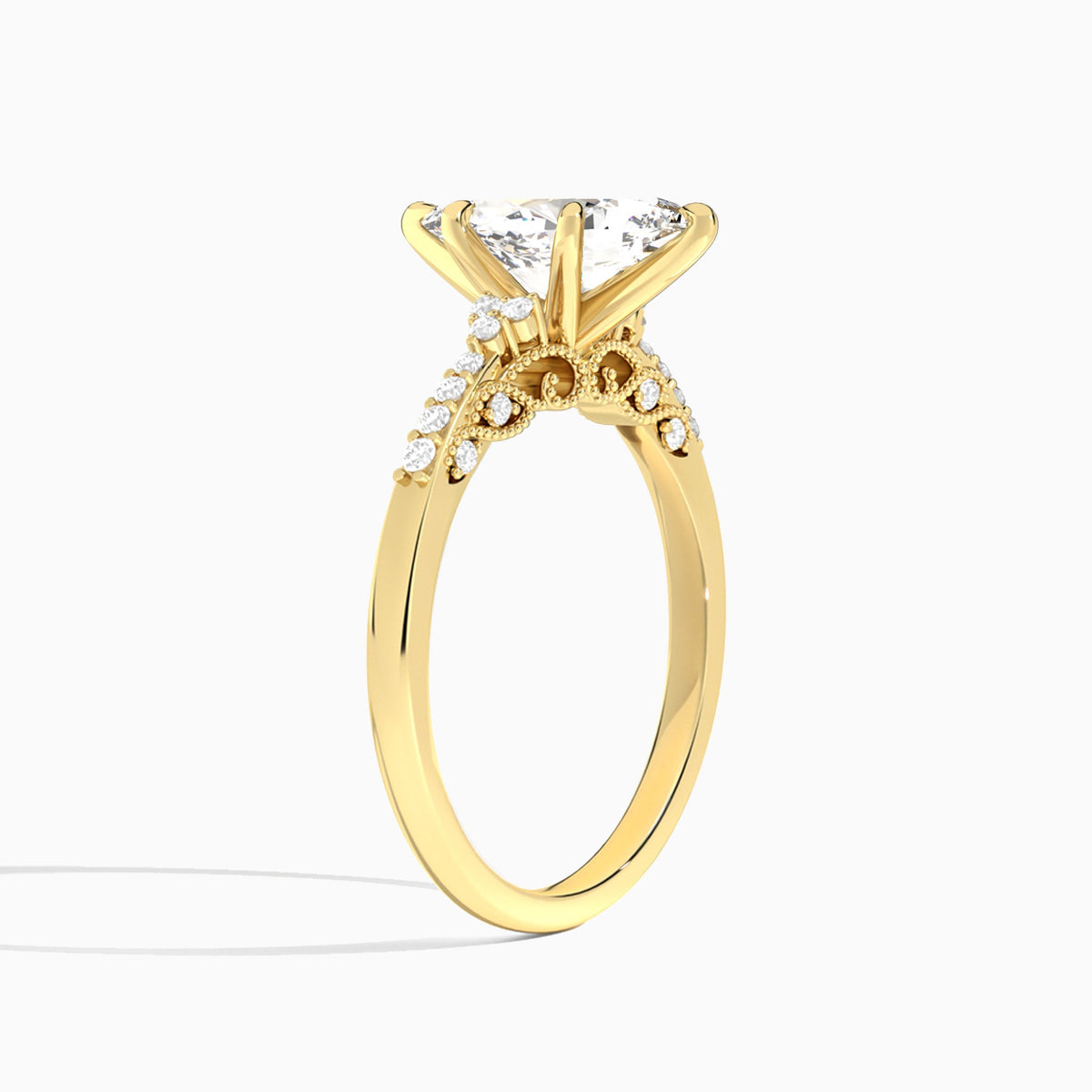 Pear Joy Lab Grown Diamond Engagement Ring In 18K Yellow Gold, Angle View