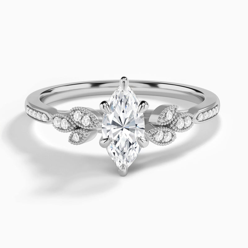 Marquise Aspen Lab Grown Diamond Engagement Ring In Platinum - Lucenjuri