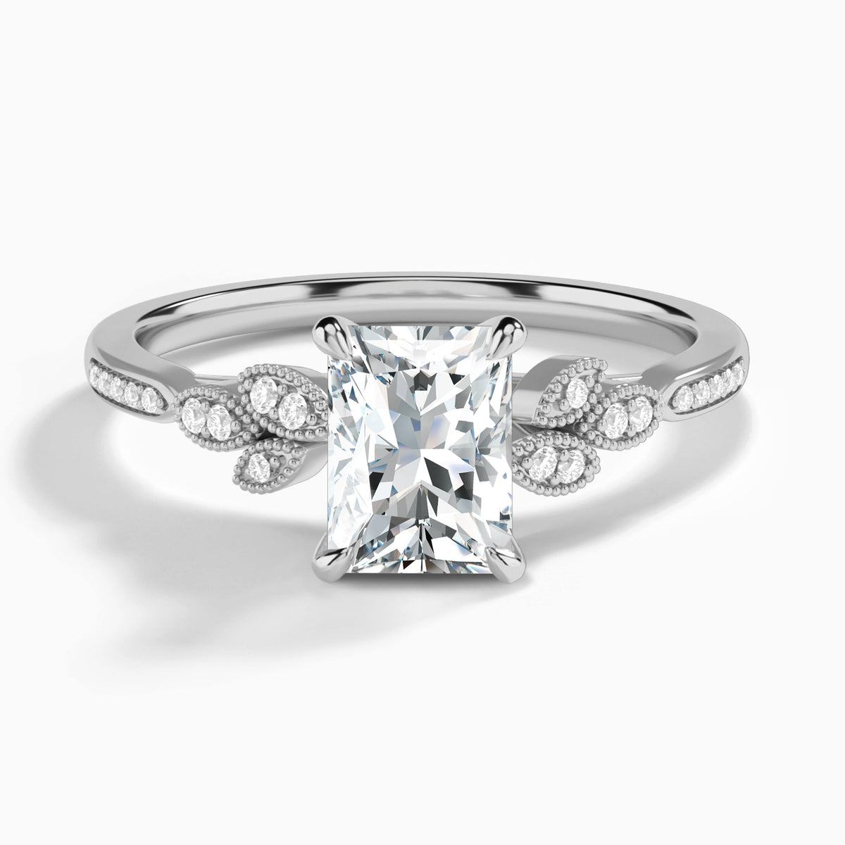 Radiant Aspen Lab Grown Diamond Engagement Ring In Platinum - Lucenjuri