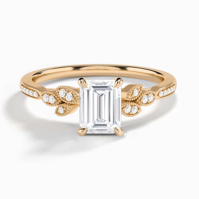 Emerald Aspen Lab Grown Diamond Engagement Ring In 14K Rose Gold - Lucenjuri