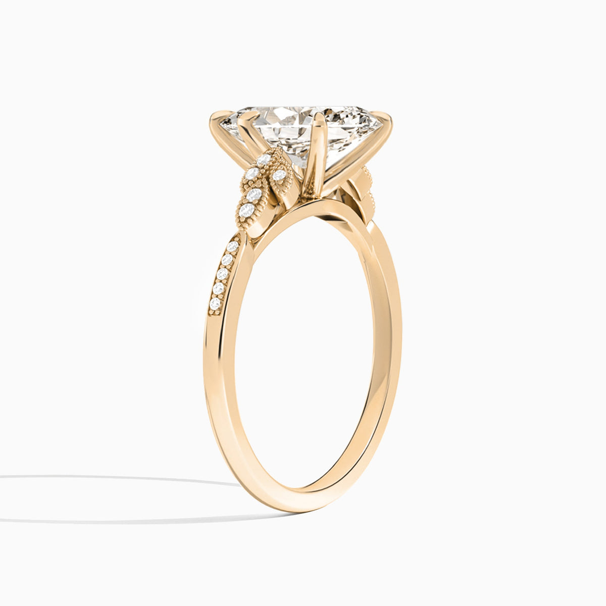 Marquise Aspen Lab Grown Diamond Engagement Ring In 14K Rose Gold, Angle View