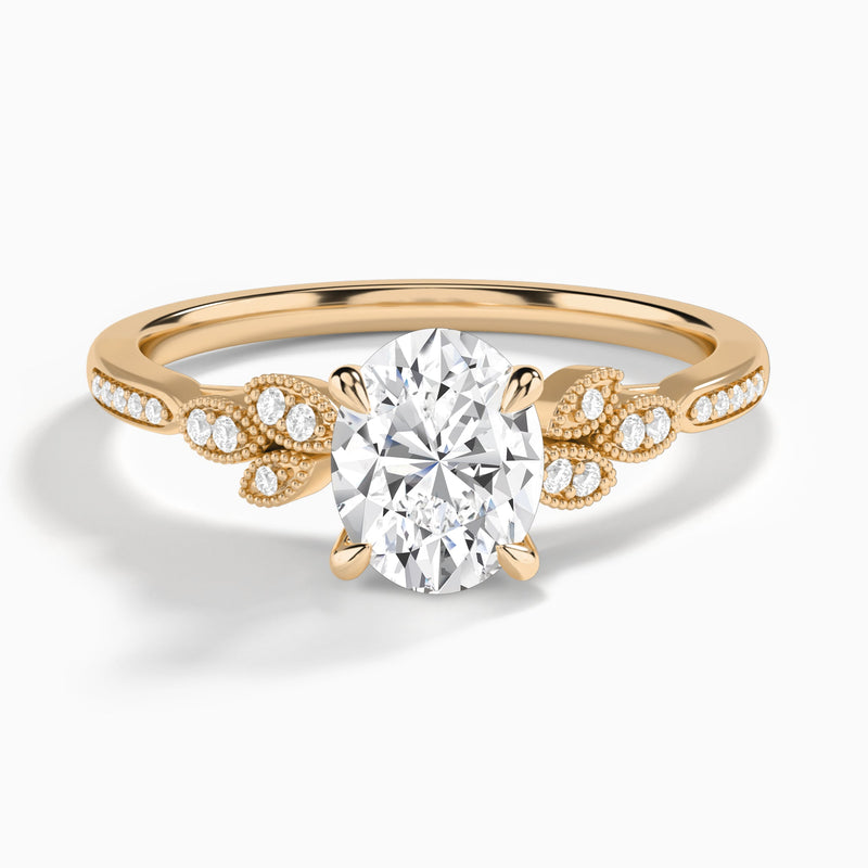 Oval Aspen Lab Grown Diamond Engagement Ring In 14K Rose Gold - Lucenjuri