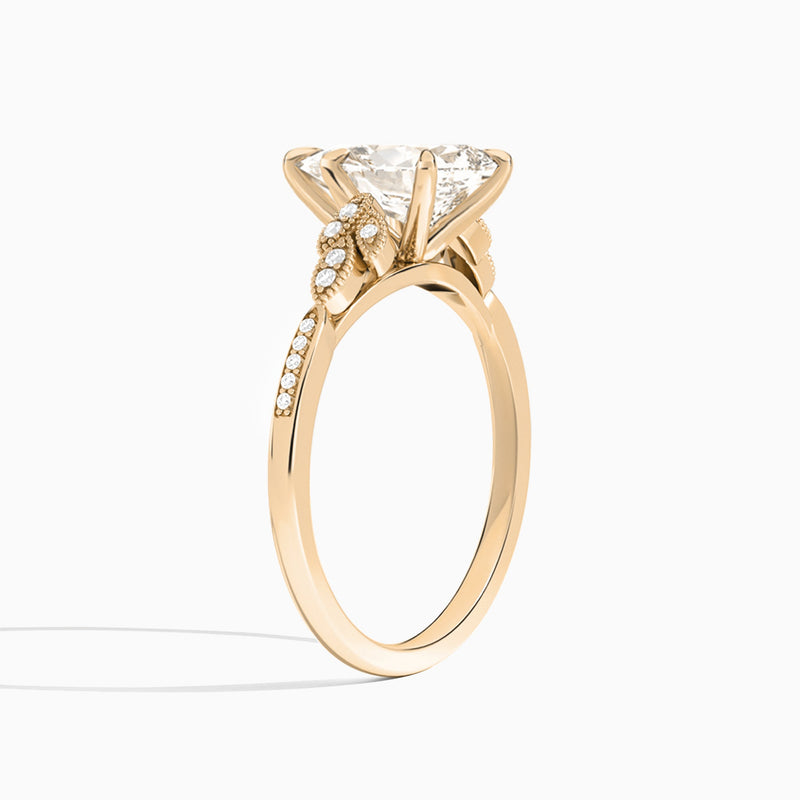 Pear Aspen Lab Grown Diamond Engagement Ring In 14K Rose Gold, Angle View