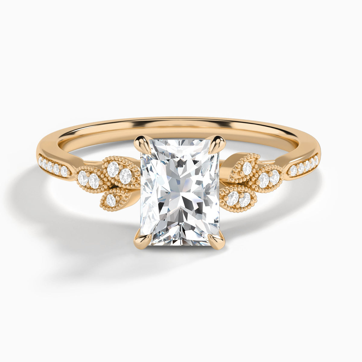 Radiant Aspen Lab Grown Diamond Engagement Ring In 14K Rose Gold - Lucenjuri
