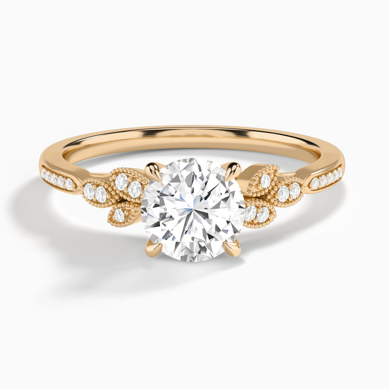 Round Aspen Lab Grown Diamond Engagement Ring In 14K Rose Gold - Lucenjuri