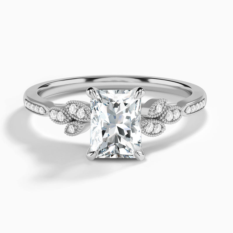 Radiant Aspen Lab Grown Diamond Engagement Ring In 18K White Gold - Lucenjuri