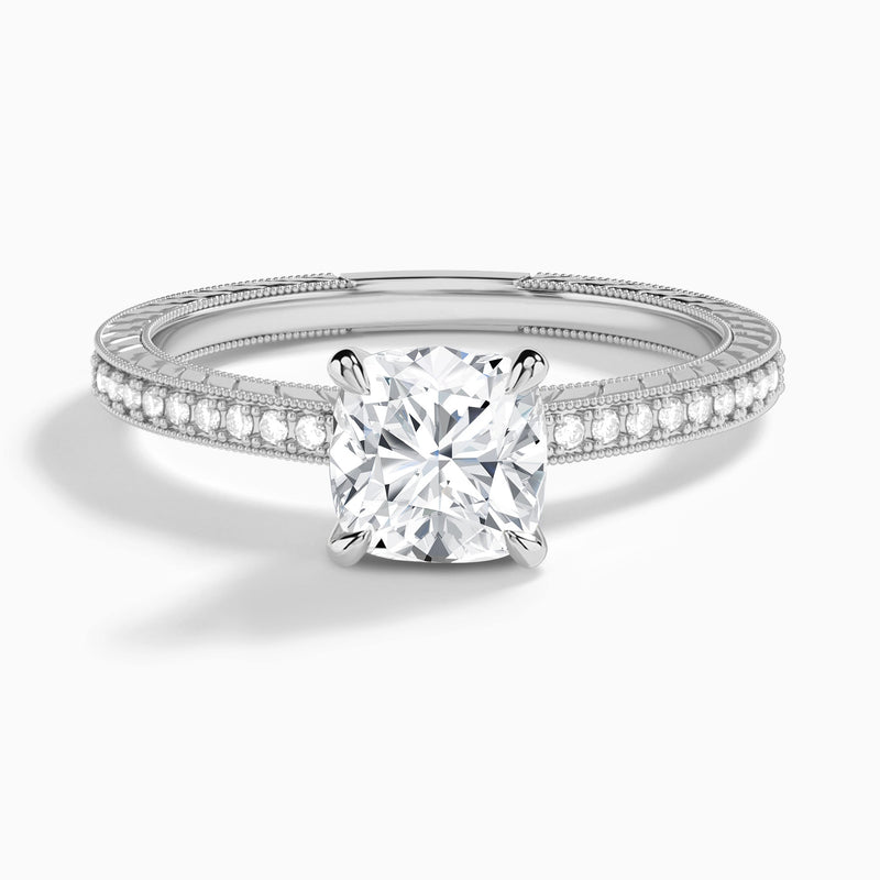 Cushion Carla Lab Grown Diamond Engagement Ring In Platinum - Lucenjuri