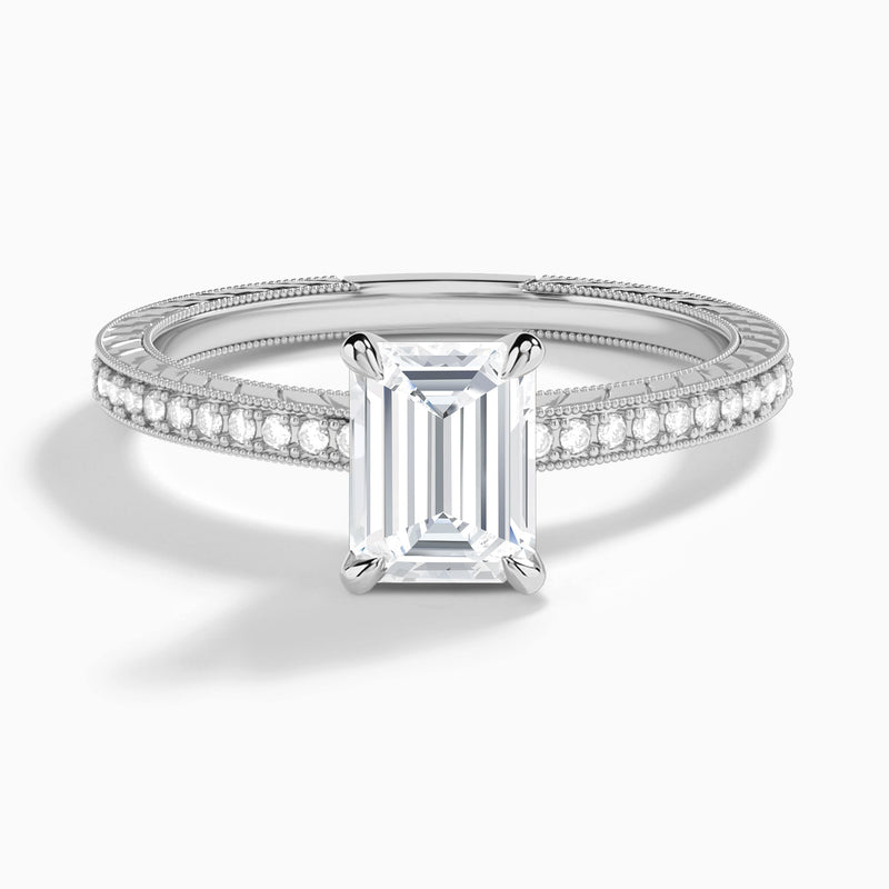 Emerald Carla Lab Grown Diamond Engagement Ring In Platinum - Lucenjuri