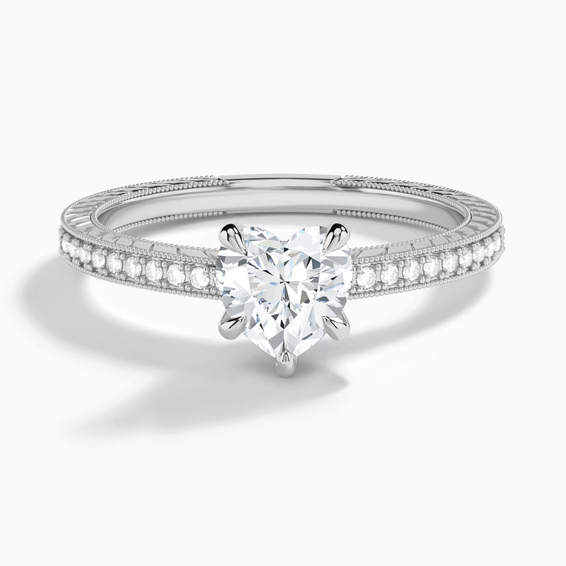 Heart Carla Lab Grown Diamond Engagement Ring In Platinum - Lucenjuri