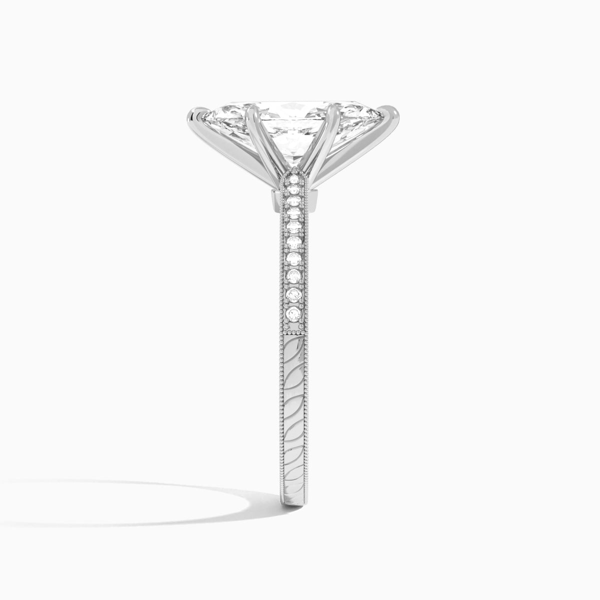 Marquise Carla Lab Grown Diamond Engagement Ring In Platinum, Side View