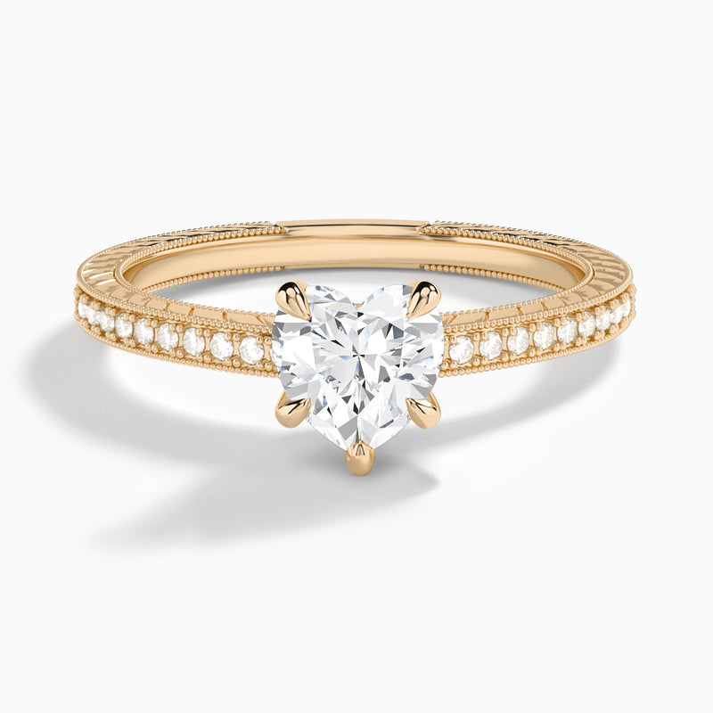 Heart Carla Lab Grown Diamond Engagement Ring In 14K Rose Gold - Lucenjuri