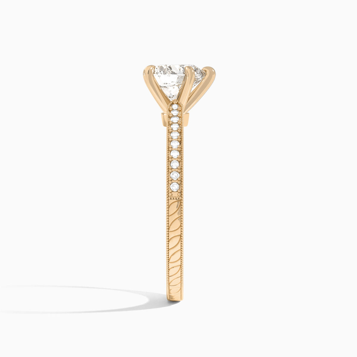 Heart Carla Lab Grown Diamond Engagement Ring In 14K Rose Gold, Side View