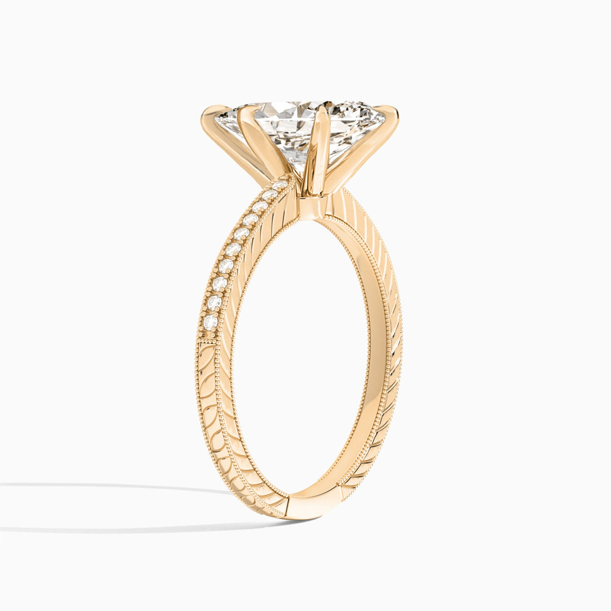 Marquise Carla Lab Grown Diamond Engagement Ring In 14K Rose Gold, Angle View