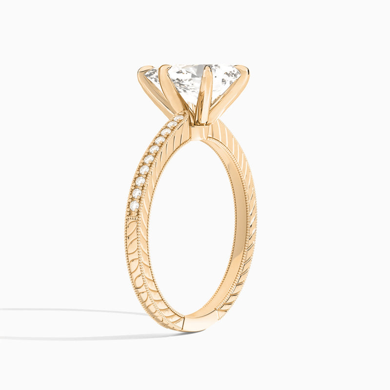Pear Carla Lab Grown Diamond Engagement Ring In 14K Rose Gold, Angle View