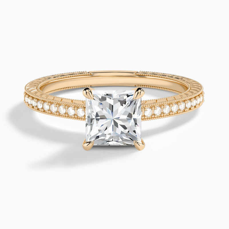 Princess Carla Lab Grown Diamond Engagement Ring In 14K Rose Gold - Lucenjuri