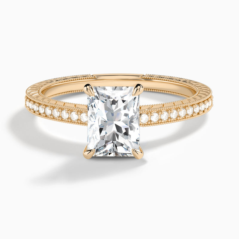 Radiant Carla Lab Grown Diamond Engagement Ring In 14K Rose Gold - Lucenjuri
