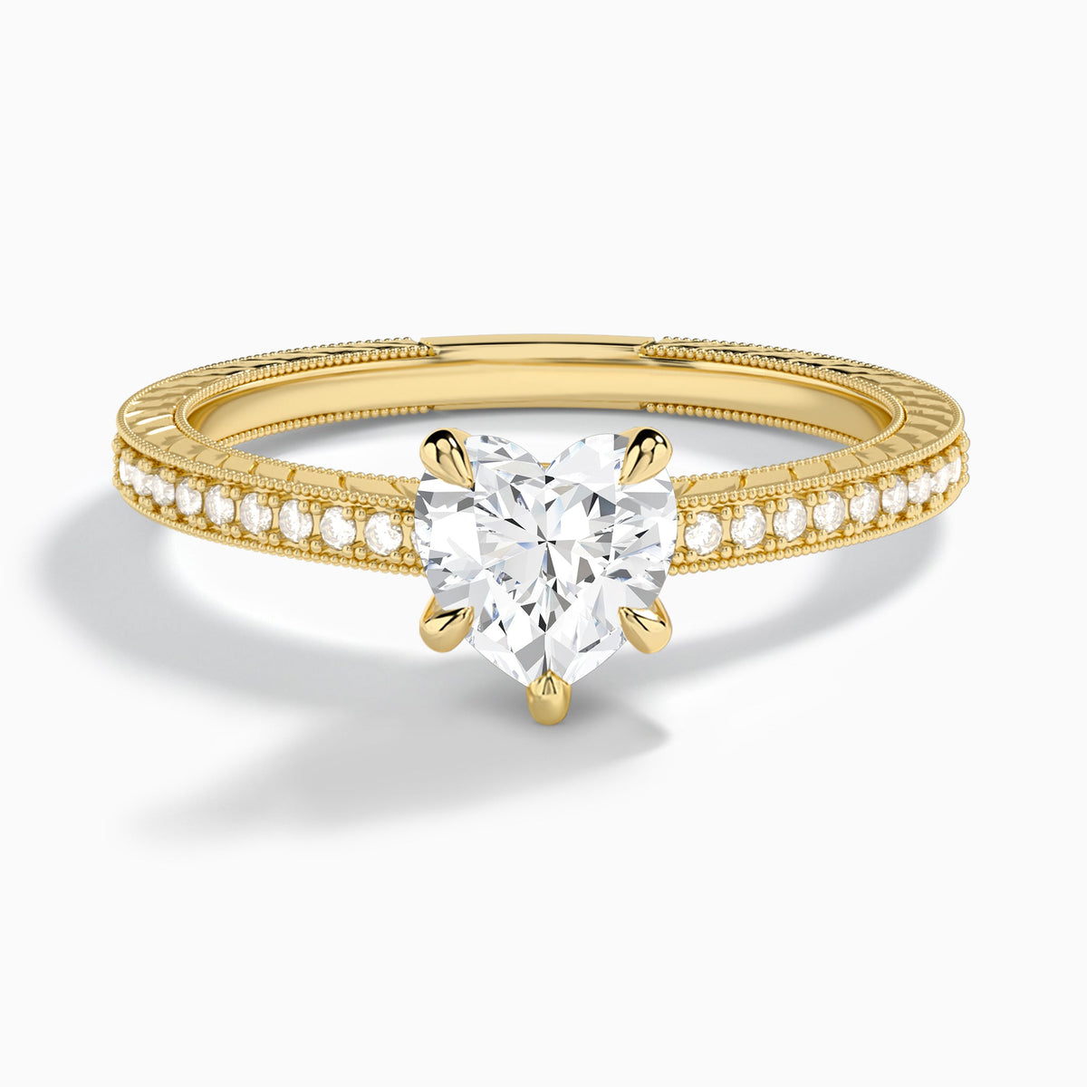 Heart Carla Lab Grown Diamond Engagement Ring In 14K Yellow Gold - Lucenjuri