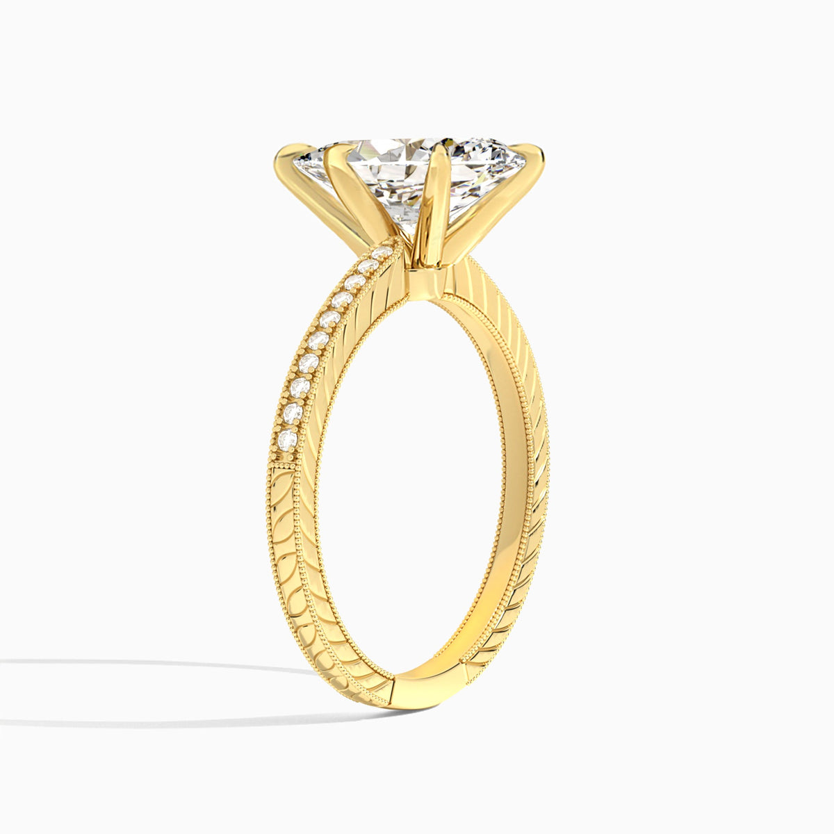 Marquise Carla Lab Grown Diamond Engagement Ring In 18K Yellow Gold, Angle View
