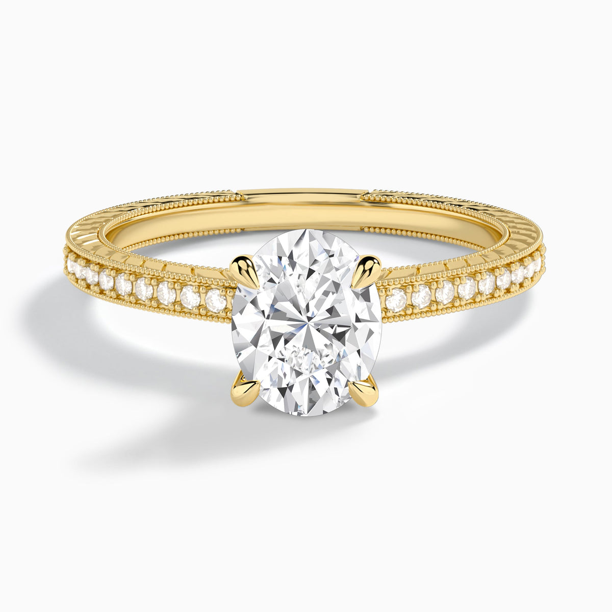 Oval Carla Lab Grown Diamond Engagement Ring In 18K Yellow Gold - Lucenjuri