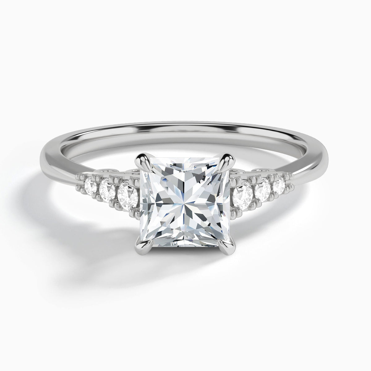 Princess Ava Cathedral Engagement Ring In Platinum - Lucenjuri