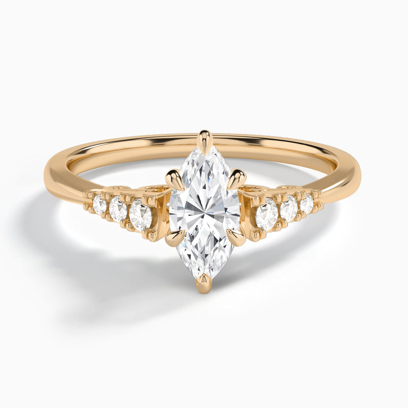 Marquise Ava Cathedral Engagement Ring In 14K Rose Gold - Lucenjuri
