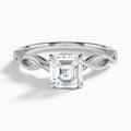 Asscher Petite Infinito Lab Grown Diamond Engagement Ring In Platinum - Lucenjuri