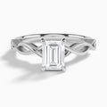 Emerald Petite Infinito Lab Grown Diamond Engagement Ring In Platinum - Lucenjuri
