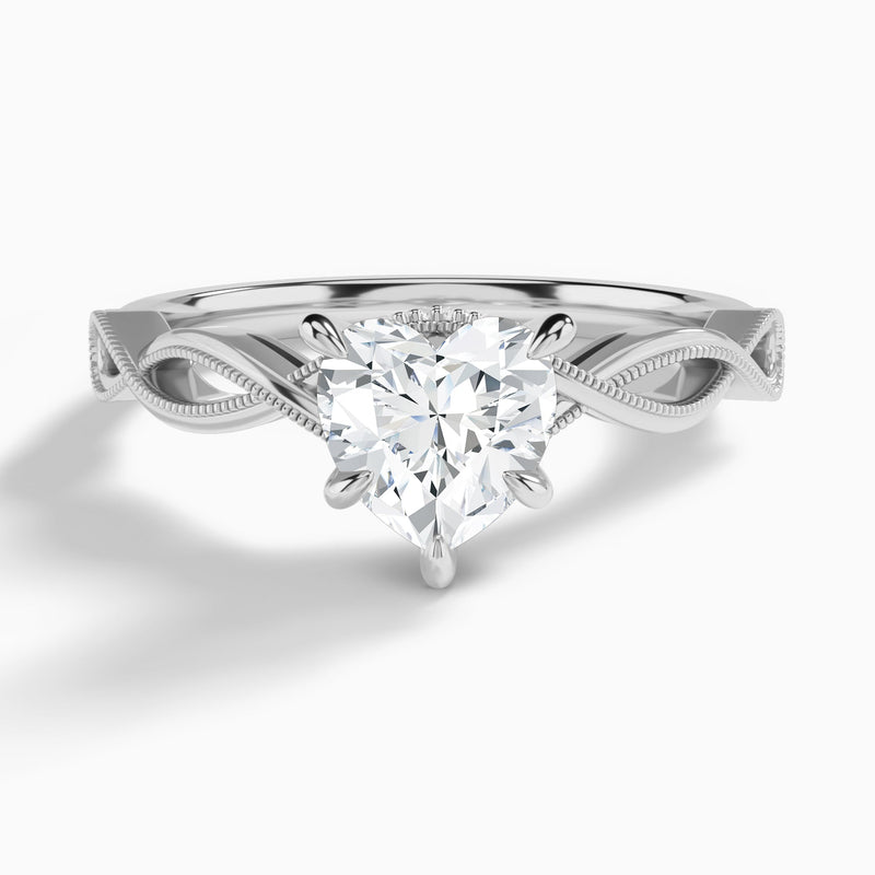 Heart Petite Infinito Lab Grown Diamond Engagement Ring In Platinum - Lucenjuri