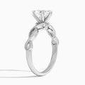 Heart Petite Infinito Lab Grown Diamond Engagement Ring In Platinum, Angle View