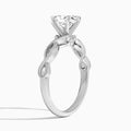 Oval Petite Infinito Lab Grown Diamond Engagement Ring In Platinum, Angle View