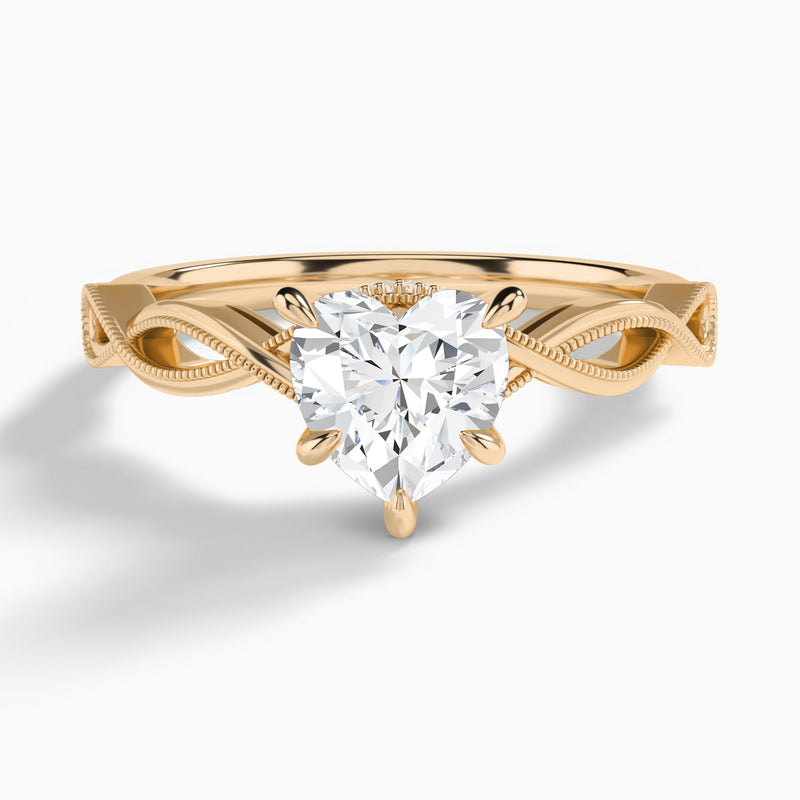 Heart Petite Infinito Lab Diamond Engagement Ring In 14K Rose Gold - Lucenjuri
