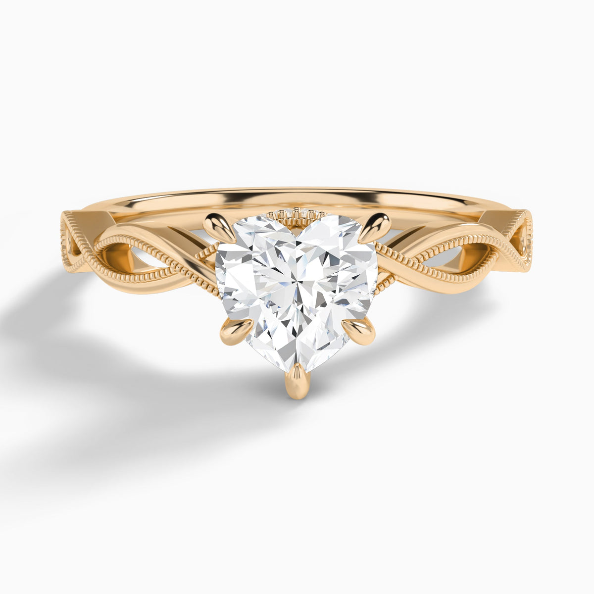 Heart Petite Infinito Lab Diamond Engagement Ring In 14K Rose Gold - Lucenjuri