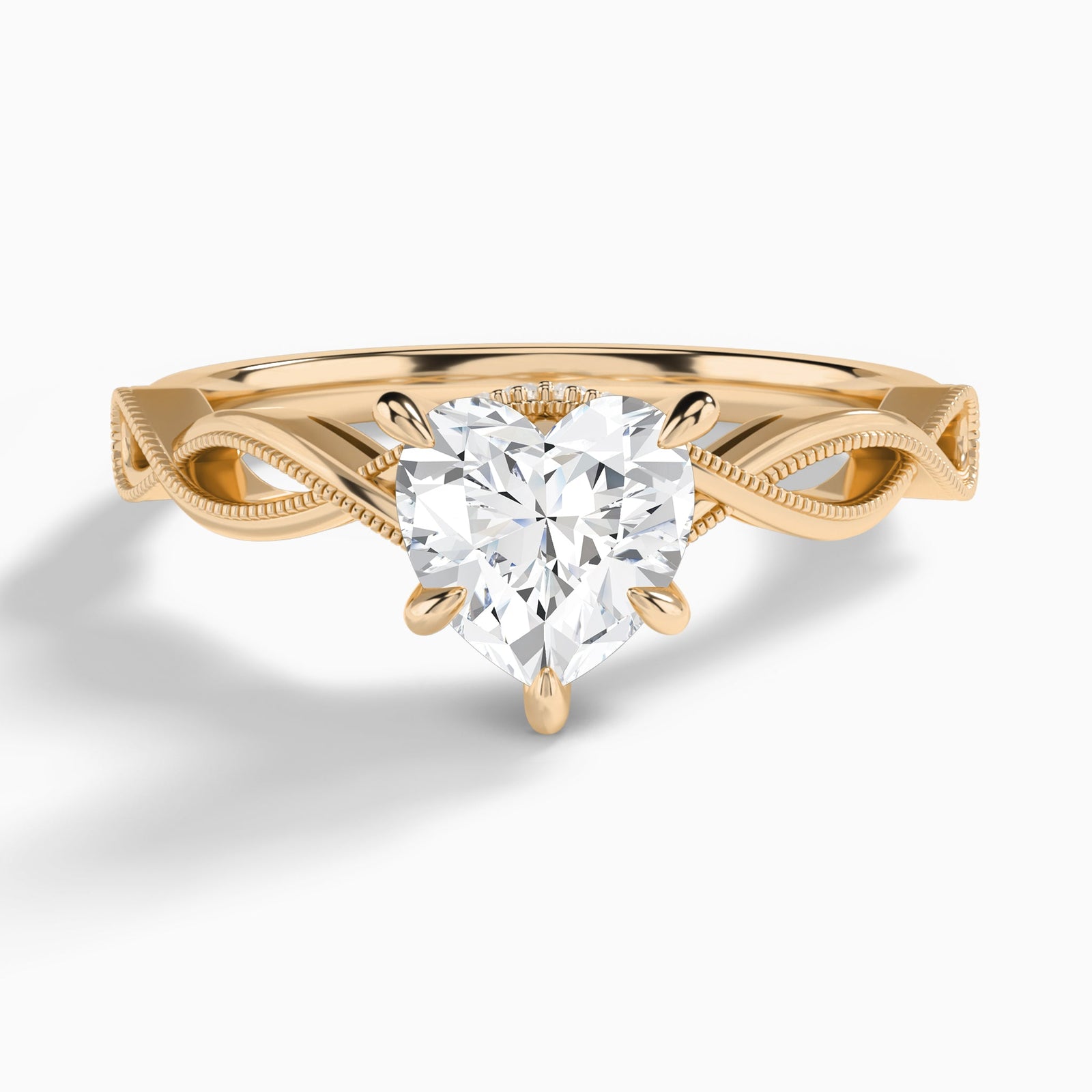 Heart Petite Infinito Lab Diamond Engagement Ring In 14K Rose Gold - Lucenjuri
