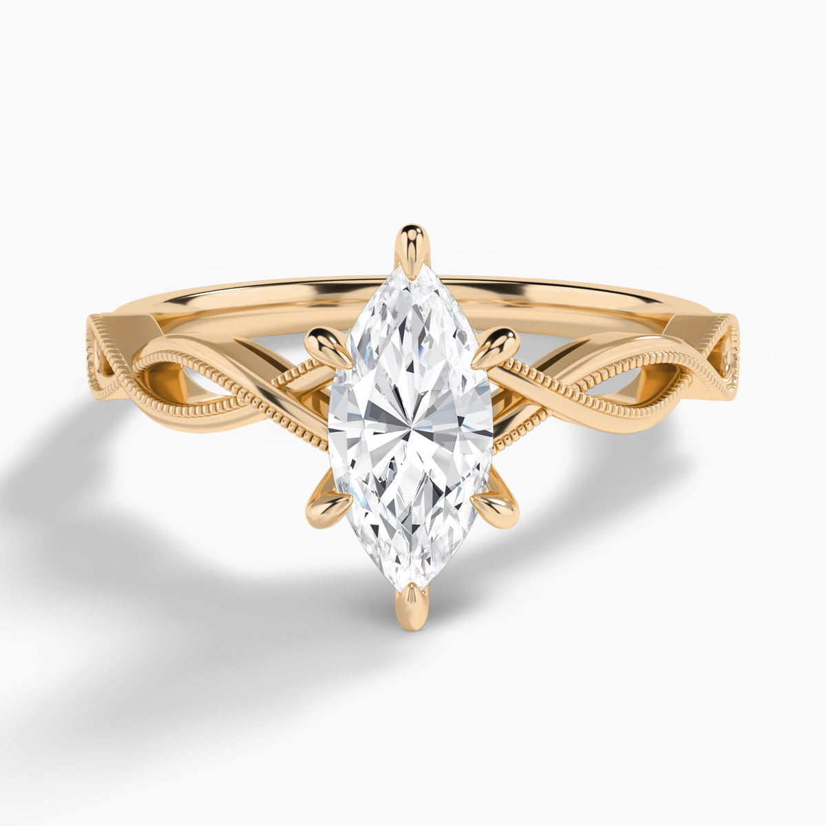 Marquise Petite Infinito Lab Diamond Engagement Ring In 14K Rose Gold - Lucenjuri