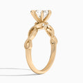 Pear Petite Infinito Lab Diamond Engagement Ring In 14K Rose Gold, Angle View