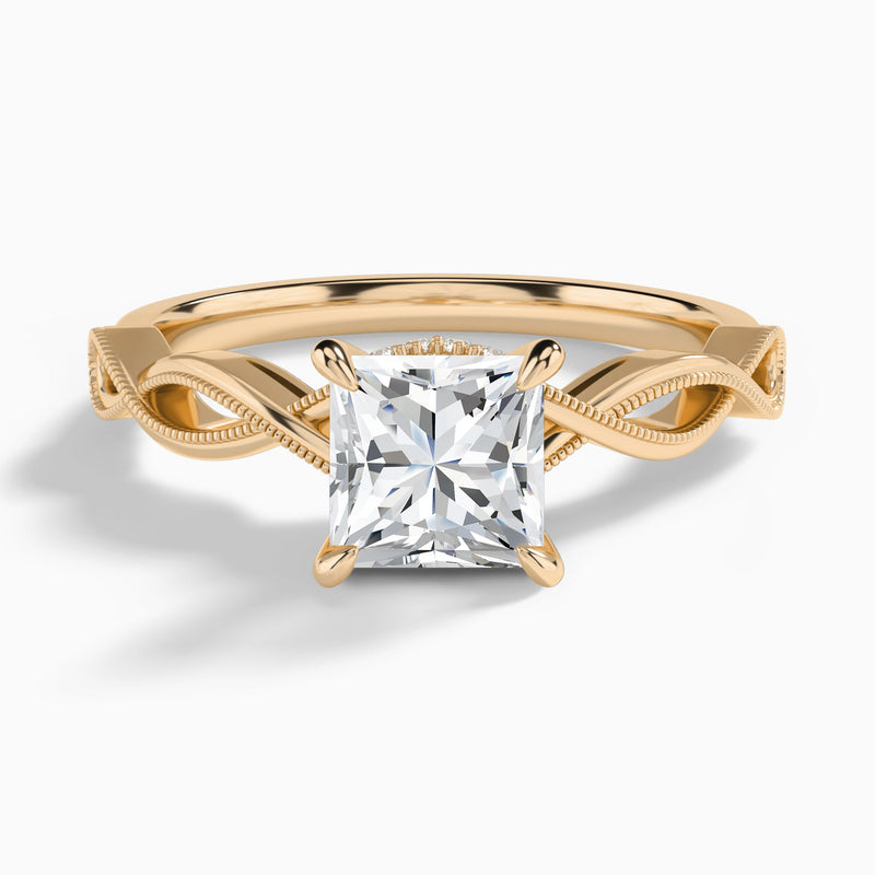 Princess Petite Infinito Lab Diamond Engagement Ring In 14K Rose Gold - Lucenjuri