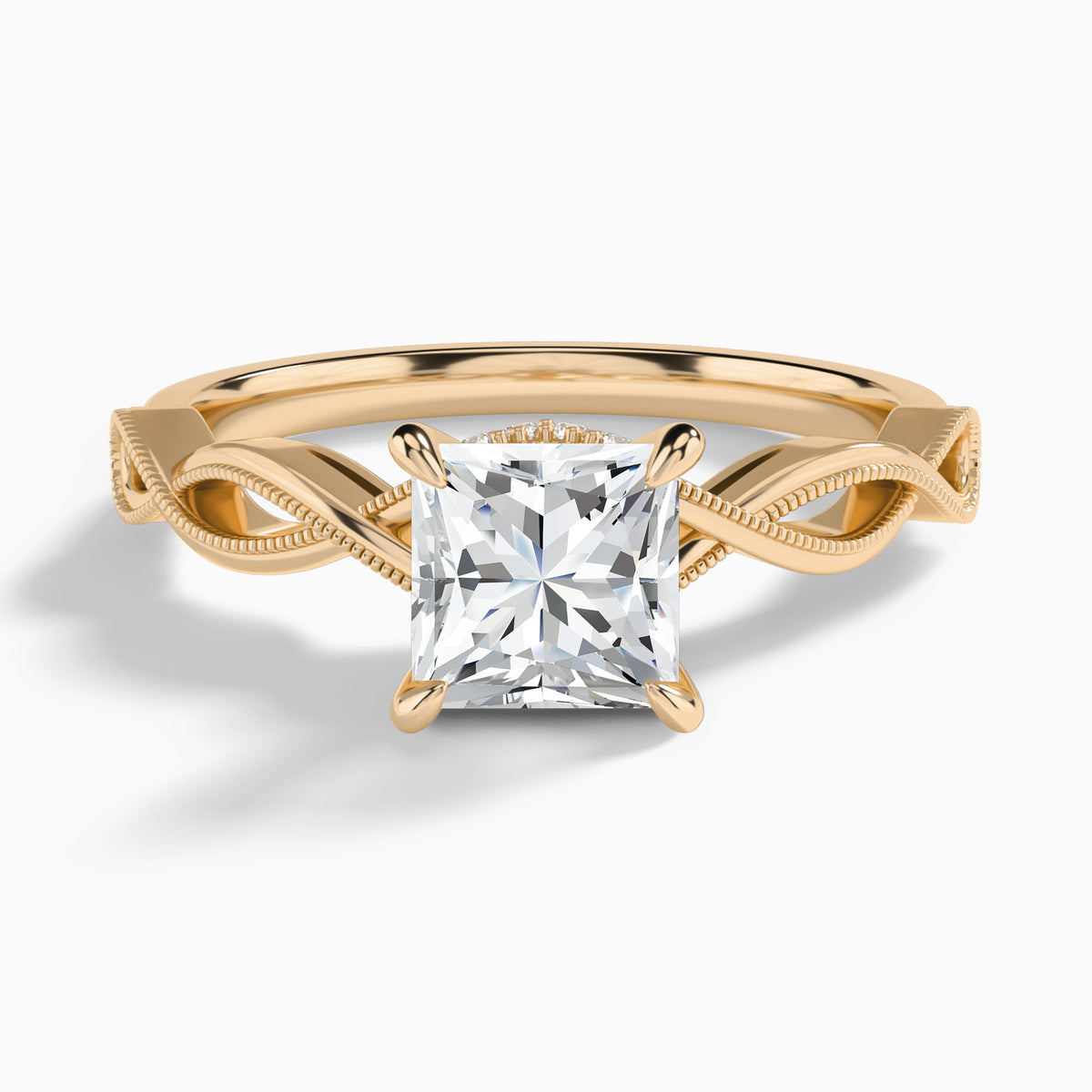 Princess Petite Infinito Lab Diamond Engagement Ring In 14K Rose Gold - Lucenjuri