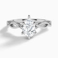 Pear Petite Infinito Lab Diamond Engagement Ring In 14K White Gold - Lucenjuri