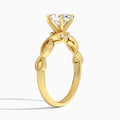 Oval Petite Infinito Lab Diamond Engagement Ring In 14K Yellow Gold, Angle View