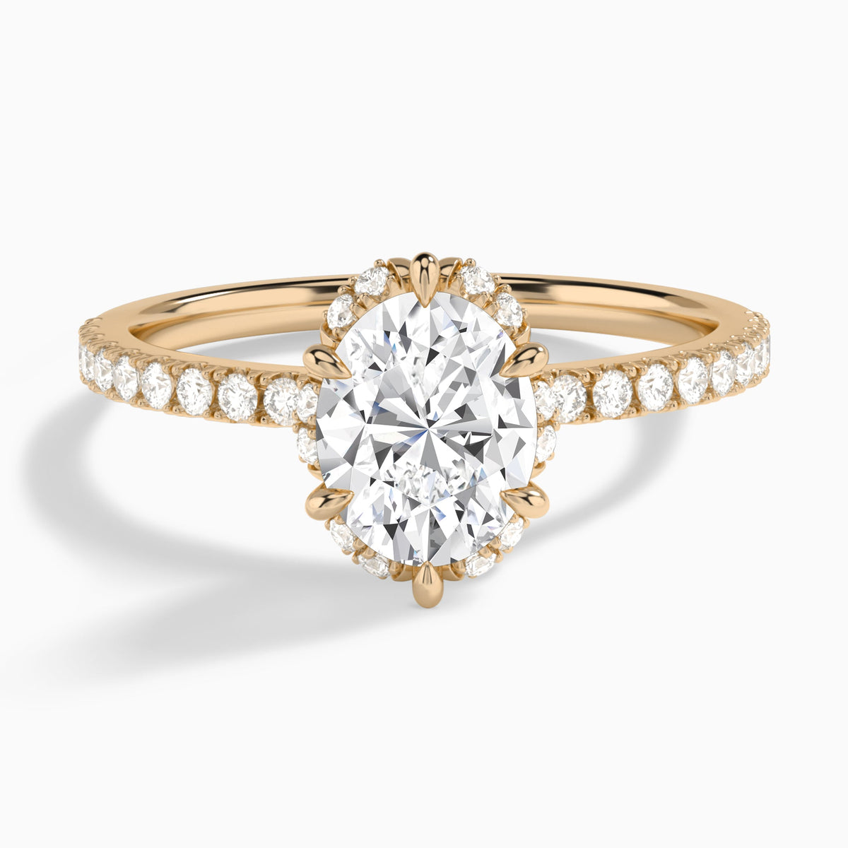 Oval Verity Lab Grown Diamond Engagement Ring In 14K Rose Gold - Lucenjuri