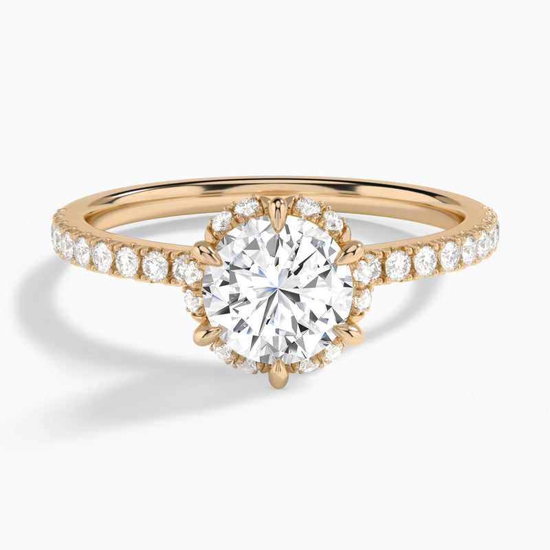 Round Verity Lab Grown Diamond Engagement Ring In 14K Rose Gold - Lucenjuri