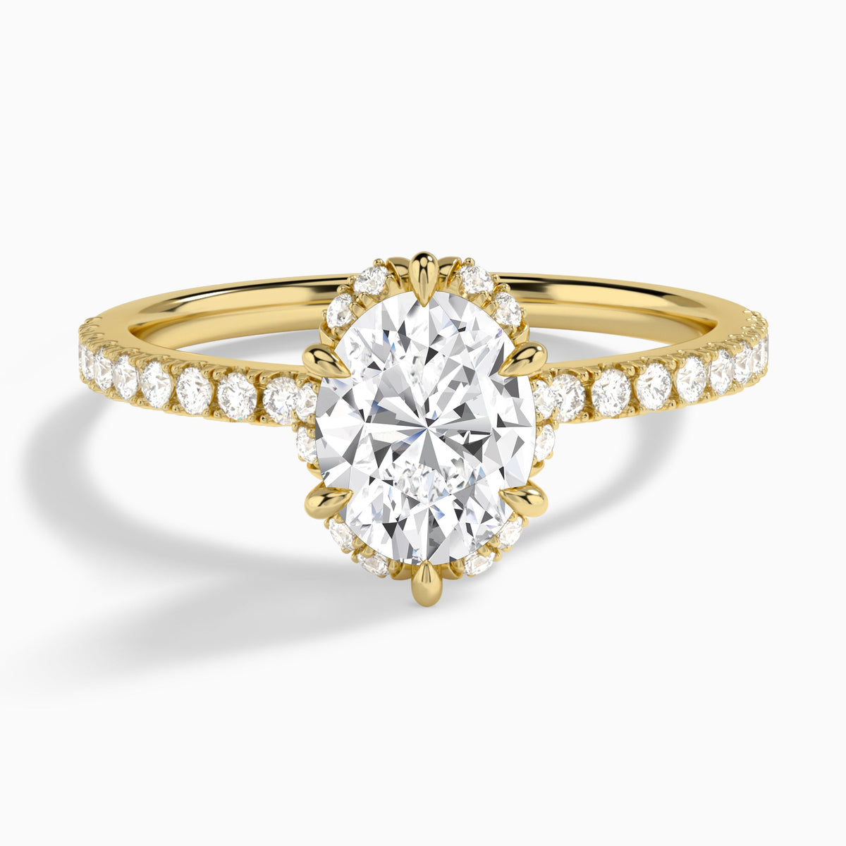 Oval Verity Lab Grown Diamond Engagement Ring In 14K Yellow Gold - Lucenjuri
