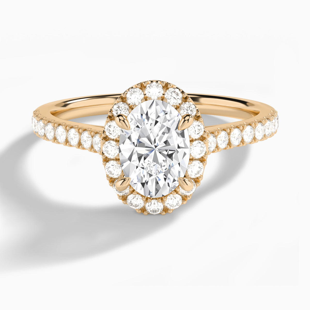 Oval Gwendolyn Halo Lab Grown Diamond Engagement Ring In 14K Rose Gold - Lucenjuri
