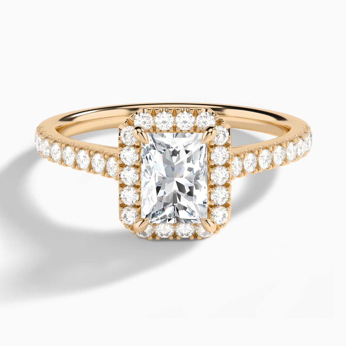 Radiant Gwendolyn Halo Lab Grown Diamond Engagement Ring In 14K Rose Gold - Lucenjuri