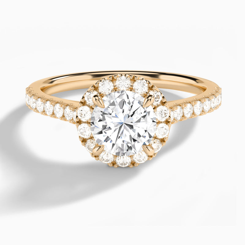 Round Gwendolyn Halo Lab Grown Diamond Engagement Ring In 14K Rose Gold - Lucenjuri