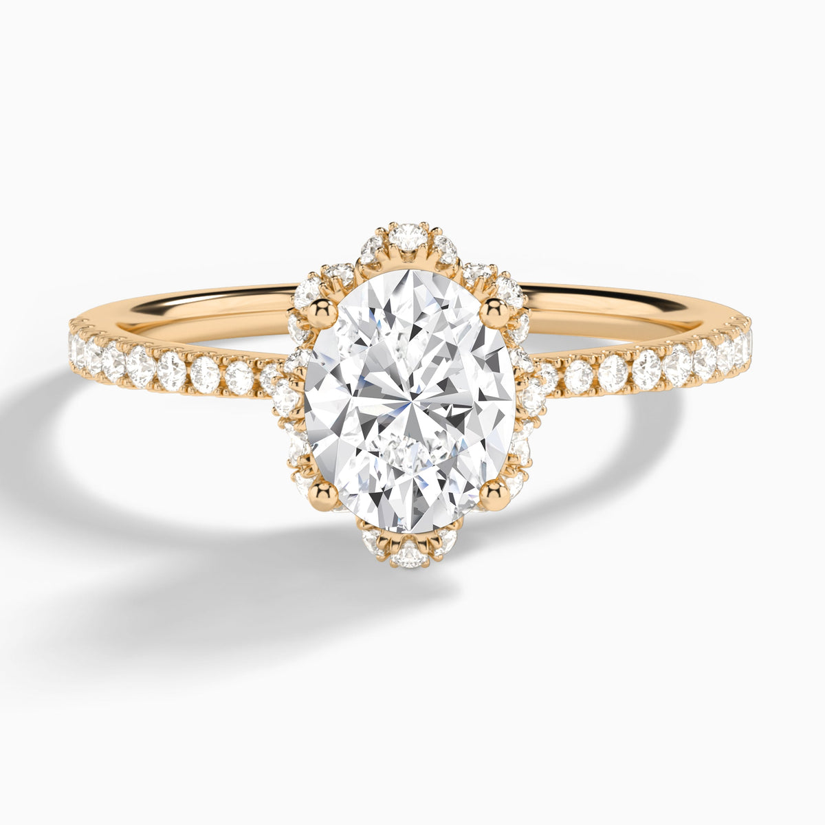 Oval Dorothea Lab Grown Diamond Engagement Ring In 14K Rose Gold - Lucenjuri