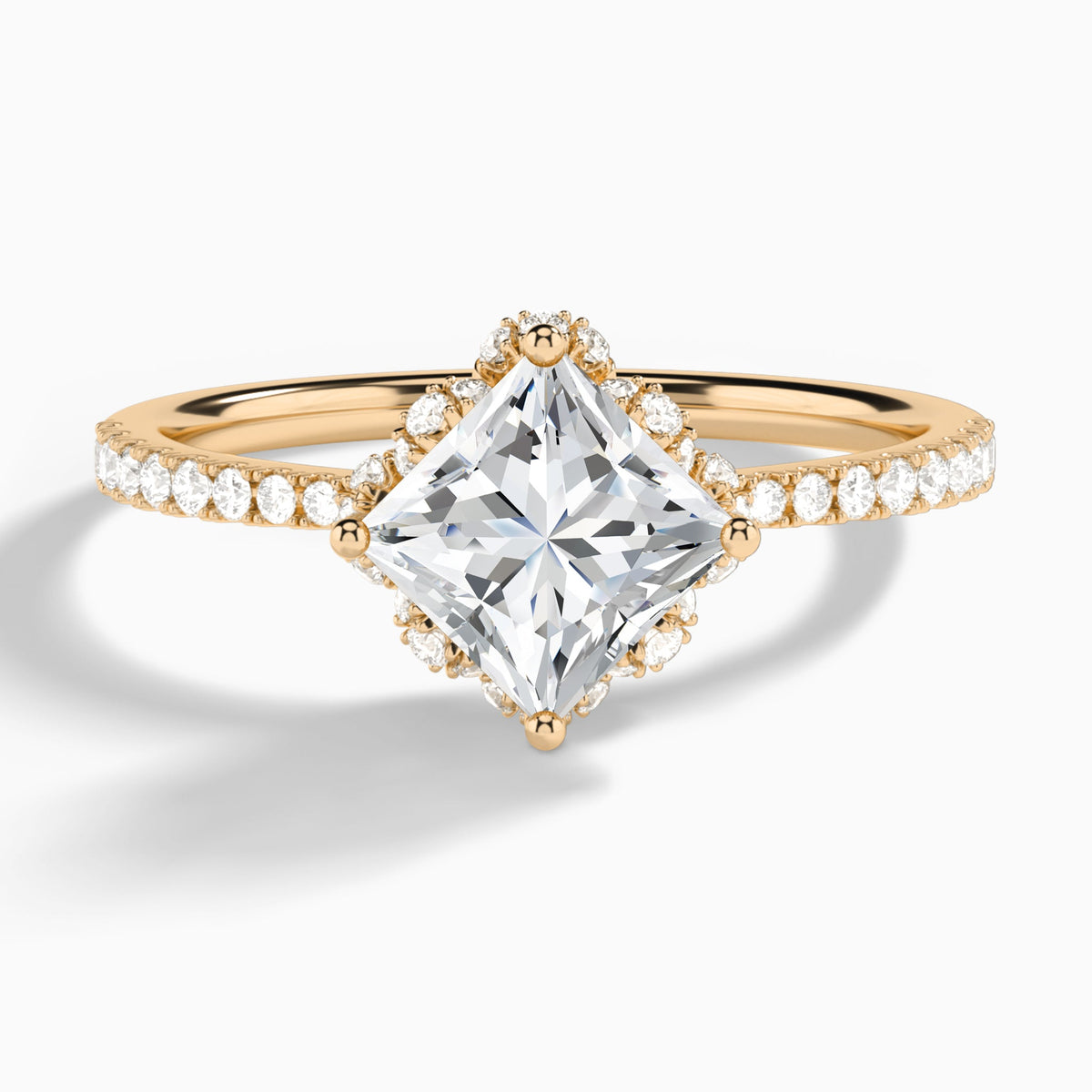 Princess Dorothea Lab Grown Diamond Engagement Ring In 14K Rose Gold - Lucenjuri